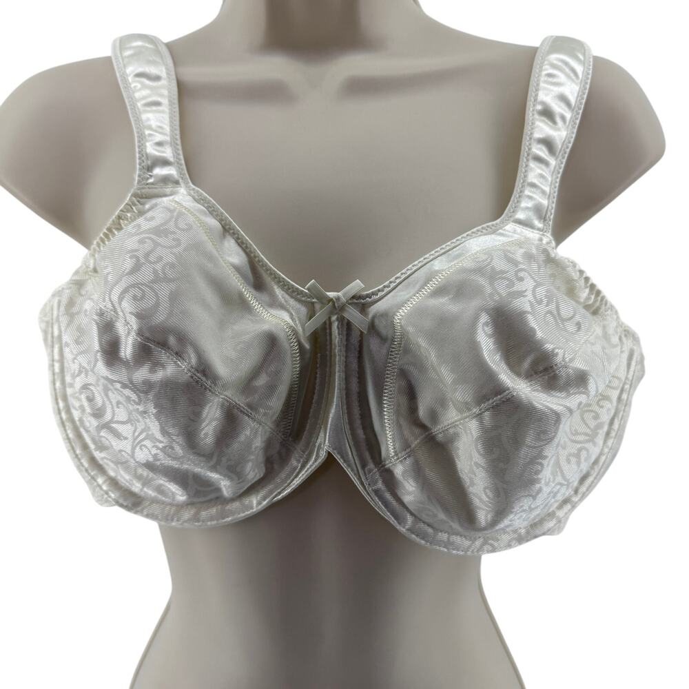 Bali Minimizer Satin Tracings Comfort Strap Underwire Bra 36D Ivory